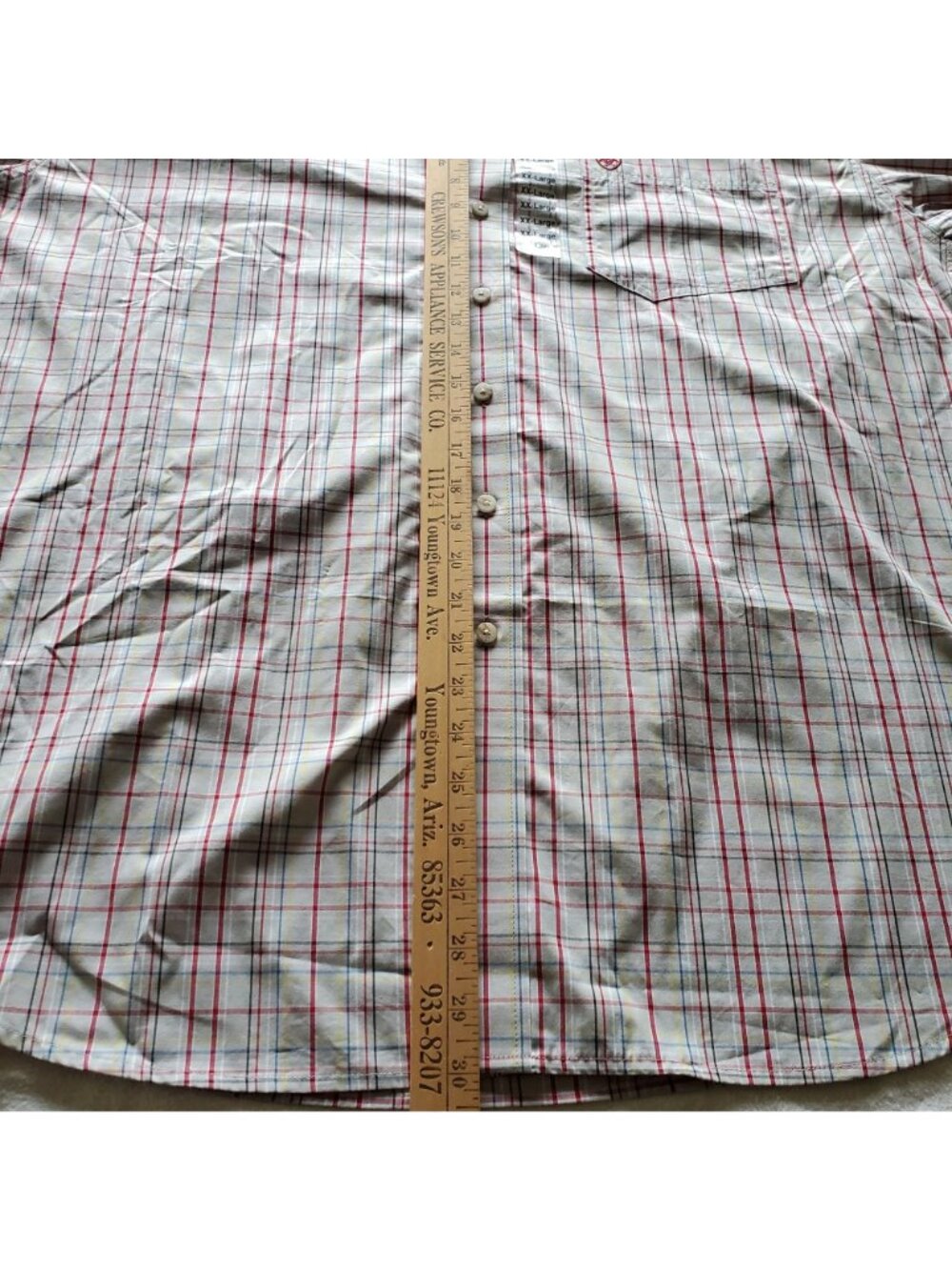 Ariat Pro Series Mens XXLarge Plaid Long Sleeve Button Shirt Tan XXL 2XL - Picture 7 of 16